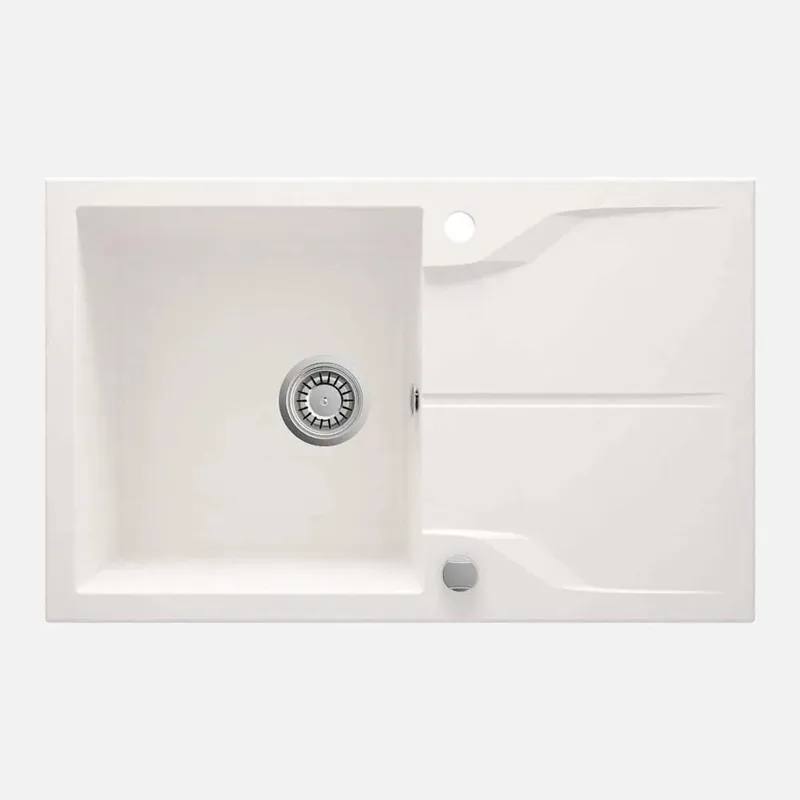 Koop Vandaag Lavello 1 vasca con gocciolatoio rett Idrostile Florida 490x194 mm Alabastro