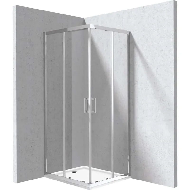 Box doccia rettangolare Idrostile Juraguá piatto incluso 80x90 cm cromo Merkproduct