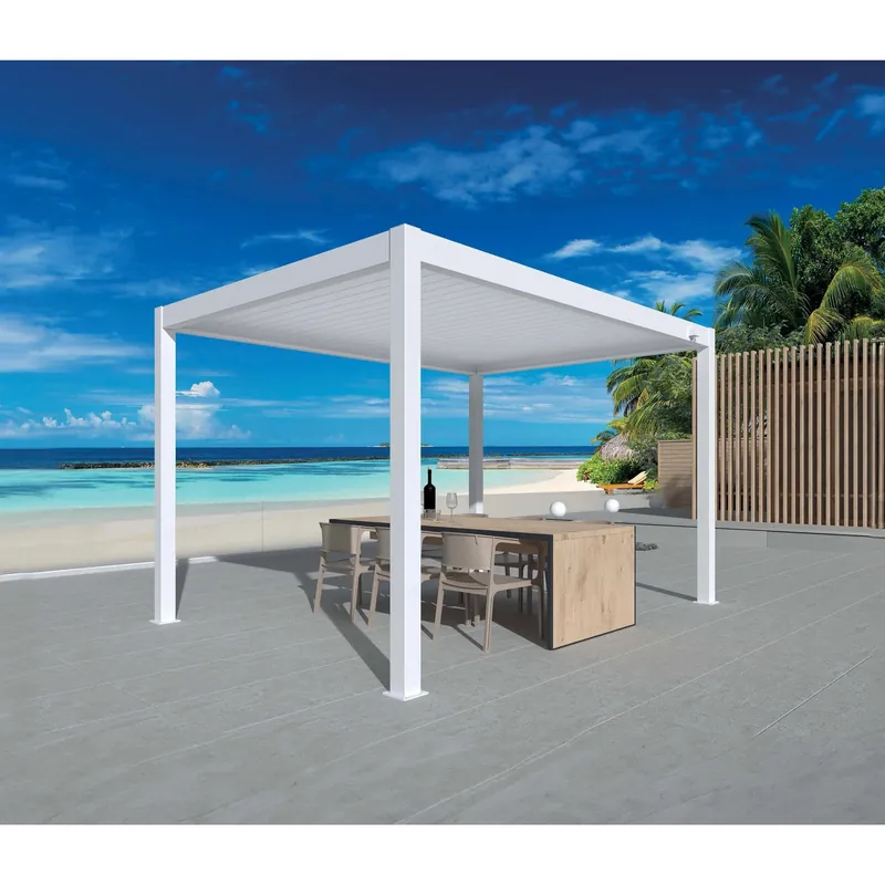 Must-Have Pergola bioclimatica in alluminio Atena120 295x392xH250 cm bianco