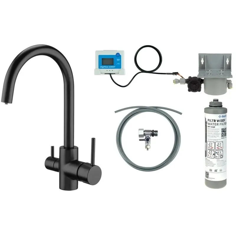 Rubinetto da cucina bocca a U filtro acqua Idrostile nero Favoriet