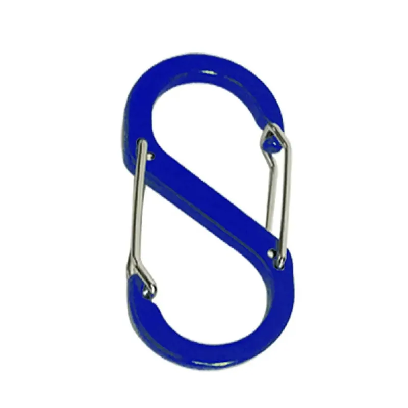 Moschettone lega di alluminio forma S blu 8,8x4 cm Beperkte Voorraad