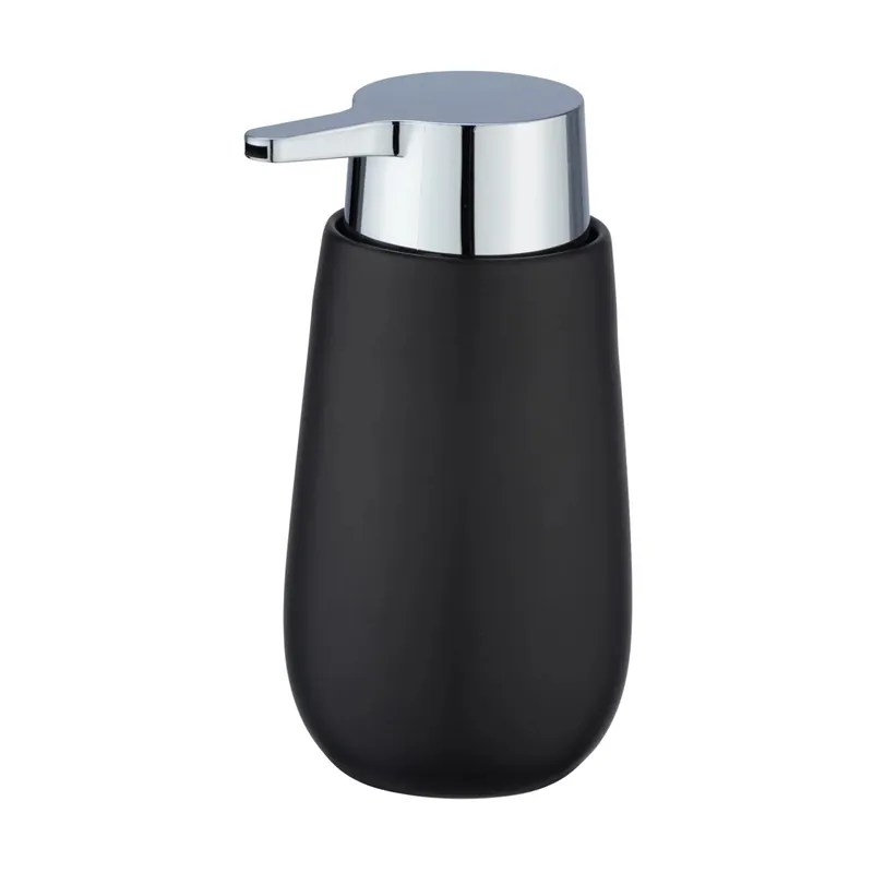 Dispenser sapone Wenko Badi in ceramica 320 ml nero Bestel Nu