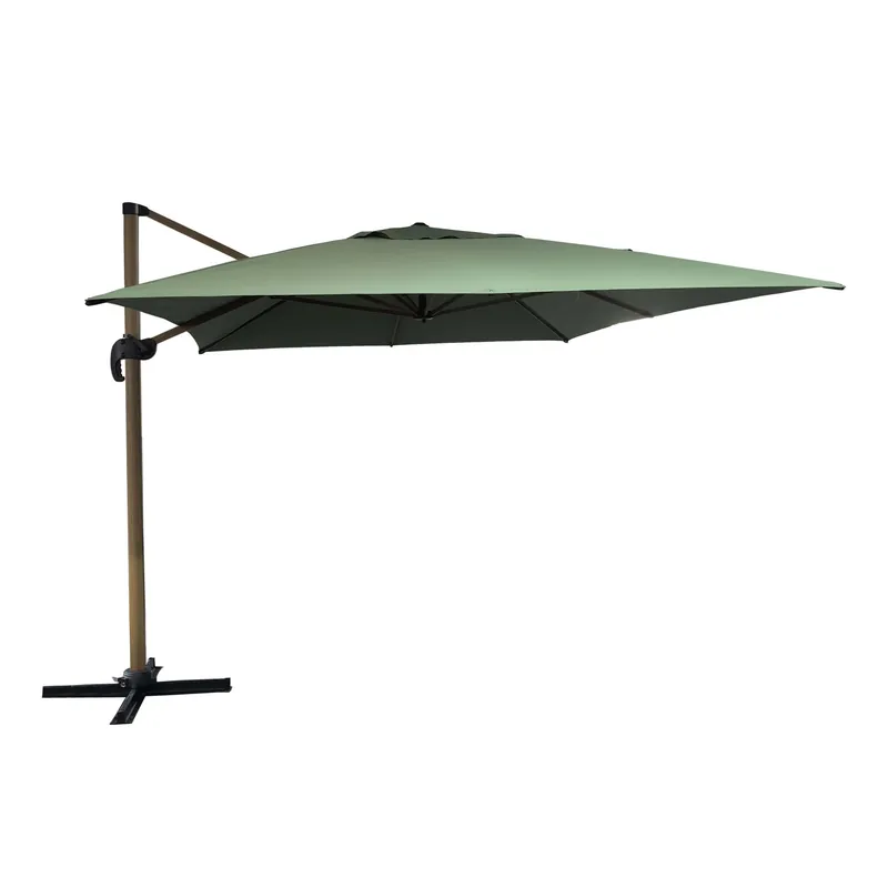 Merkproduct Ombrellone da giardino a palo decentrato girevole 300x400 cm verde