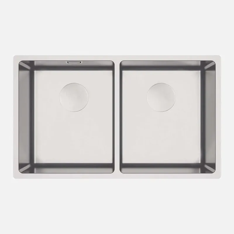 Lavello incasso 2 vasche Idrostile con sifone 440x200 mm acciaio spazzolato Dagaanbieding