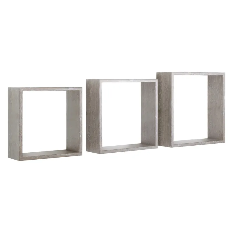 Mensole in legno Cubo Slim 3 misure rovere grigio Beperkt Aanbod