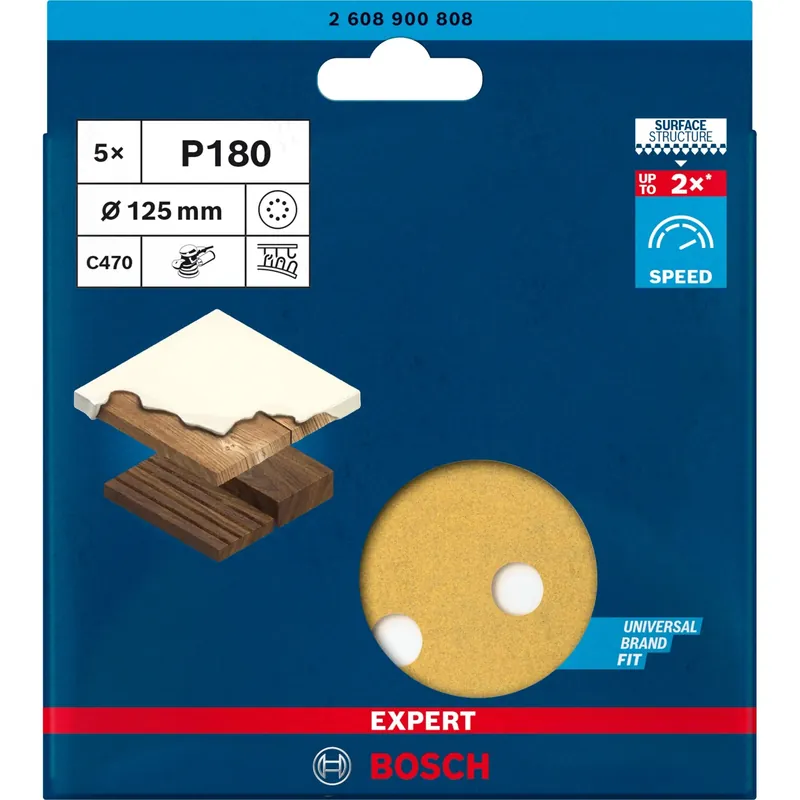 Gecertificeerd Foglio abrasivo Bosch Expert Expert C470 8 fori smerigliatrici rotorbitali 5 pz