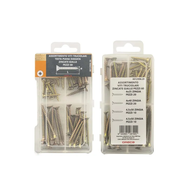 Viti per legno a testa piana svasata zincate gialle x60 pz Lage Kosten