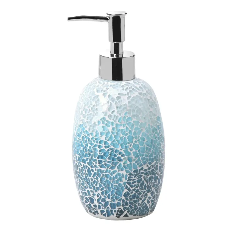 Favoriet Dispenser sapone Summer in vetro mosaico blu sfumato
