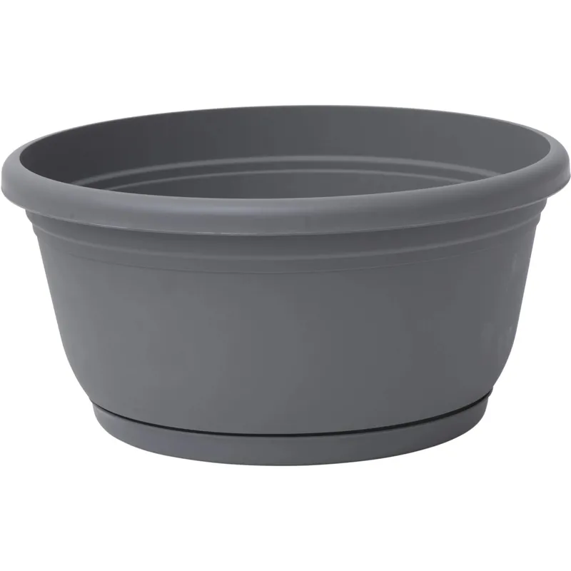 Unica Ciotola con sottovaso 30 cm grigio Fumo Light Betaalbaar