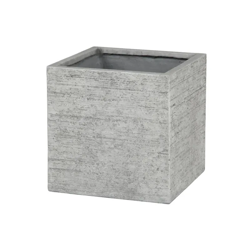 Vaso Ficonstone quadrato grigio cenere 29x29x29 cm Veilige Betaling