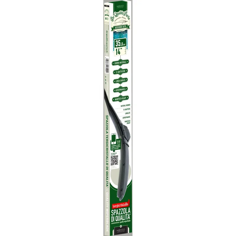 Tergicristallo flat lunga durata 35 cm Gecertificeerd