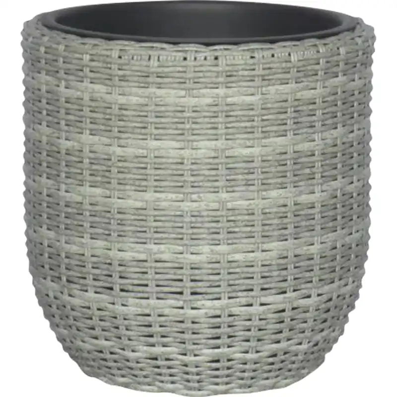 Vaso decorativo wicker grigio Ø 36 x 36 cm Tijdelijk Beschikbaar