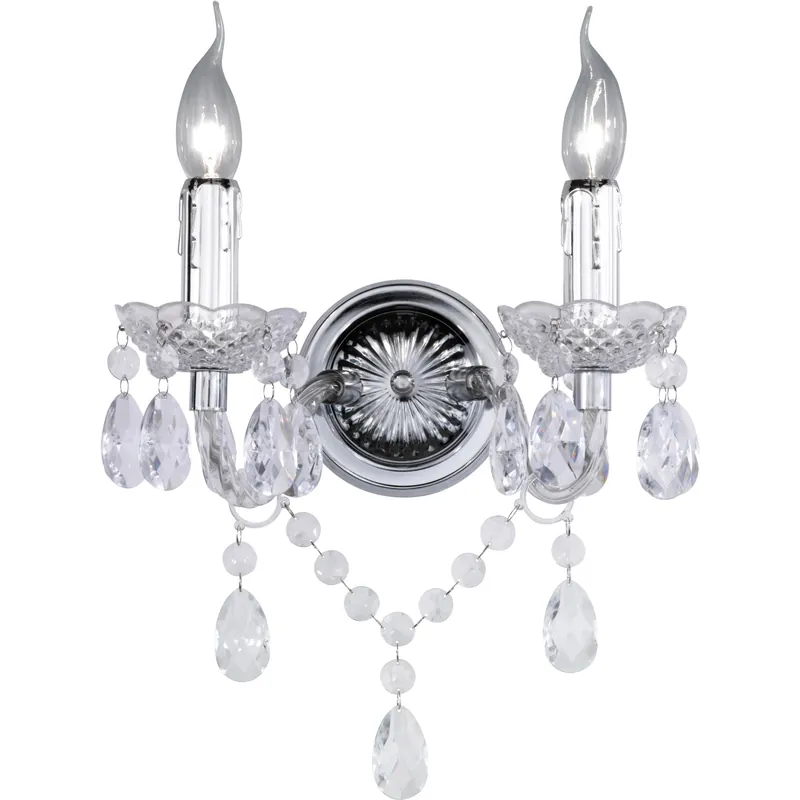 Applique Trio Luster 2 luci con pendenti 26 cm trasparente Hete Deal