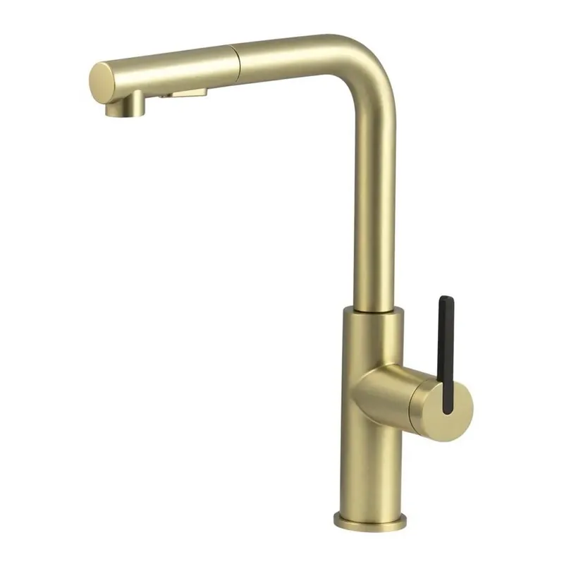 Rubinetto da cucina estraibile Idrostile Studio Design oro spazzolato Koopje