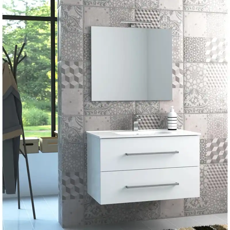 Mobile bagno base lavabo sospeso Mary 90x46 cm bianco Tijdelijk Beschikbaar