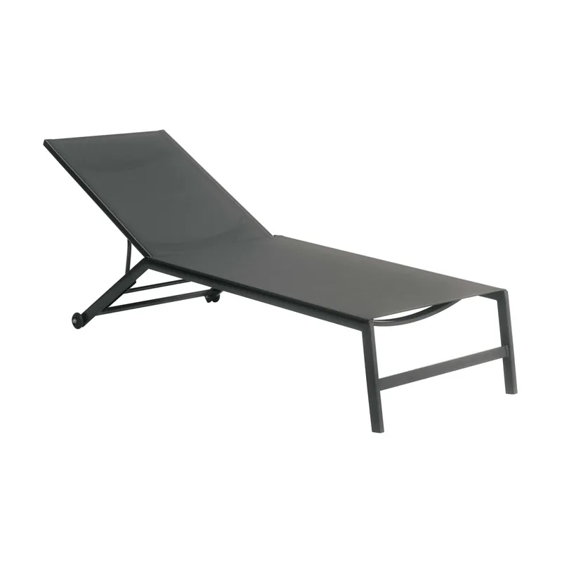Laatste Kans Lettino prendisole con ruote in alluminio e textilene 195x70x34 cm