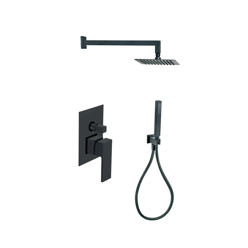 Alleen Vandaag Kit doccia incasso quadrato nero opaco con soffione 20x20 cm