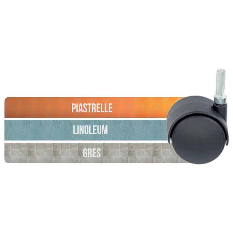 Ruota per arredamento con perno zigrinato rotante 86 x 54 x 37 mm Shop Nu