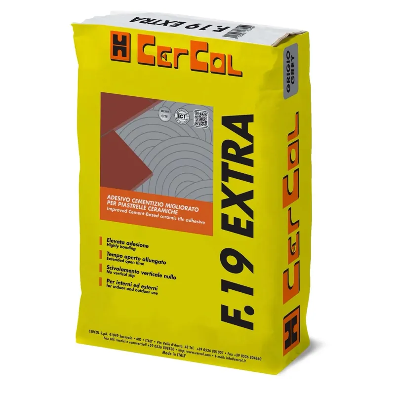 Adesivo cementizio migliorato F.19 extra per piastrelle ceramiche 25 kg grigio Koop Vandaag