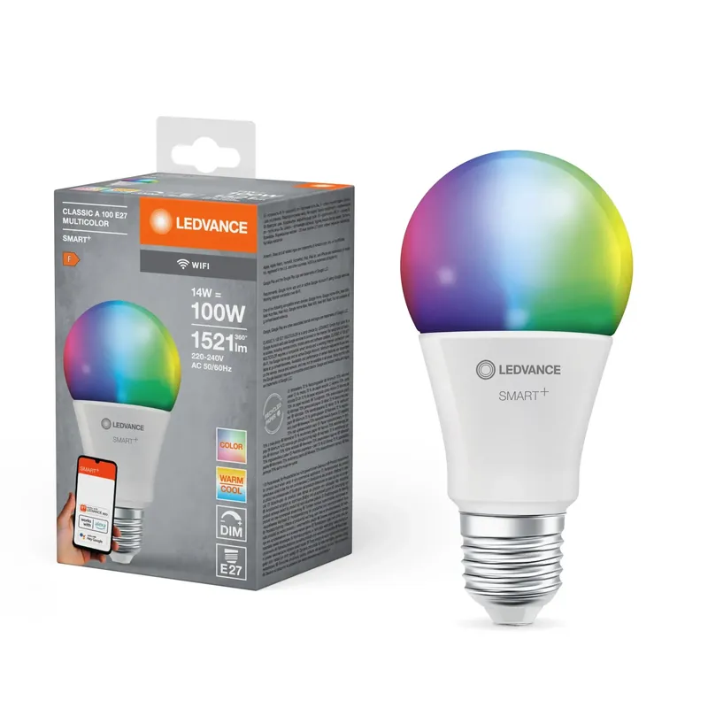Lampadina LED a goccia Ledvance Smart Home WiFi RGBW E27 1521 lm Direct Verzonden