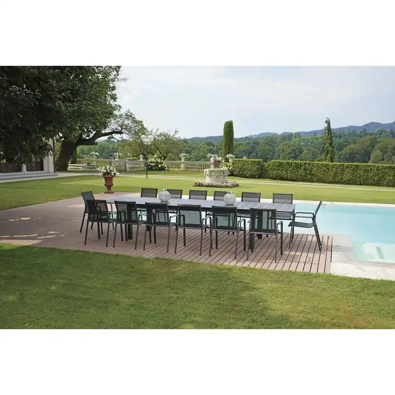 Tavolo allungabile da giardino in alluminio 265/330/395 x 110 cm Must-Have