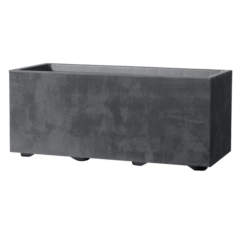 Fioriera da esterno Deroma Millennium materiale sintetico antracite 59x25x25 cm Finale Uitverkoop