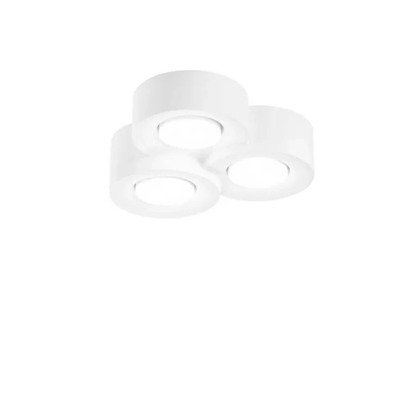 Plafoniera Athen rotonda tripla in gesso verniciabile 26x24,5 cm Gecertificeerd
