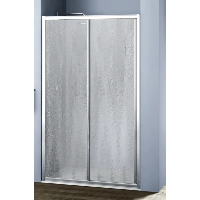 Porta scorrevole doccia 1 anta Platz 170 cm H 190 cm argento e trasparente Op = Op