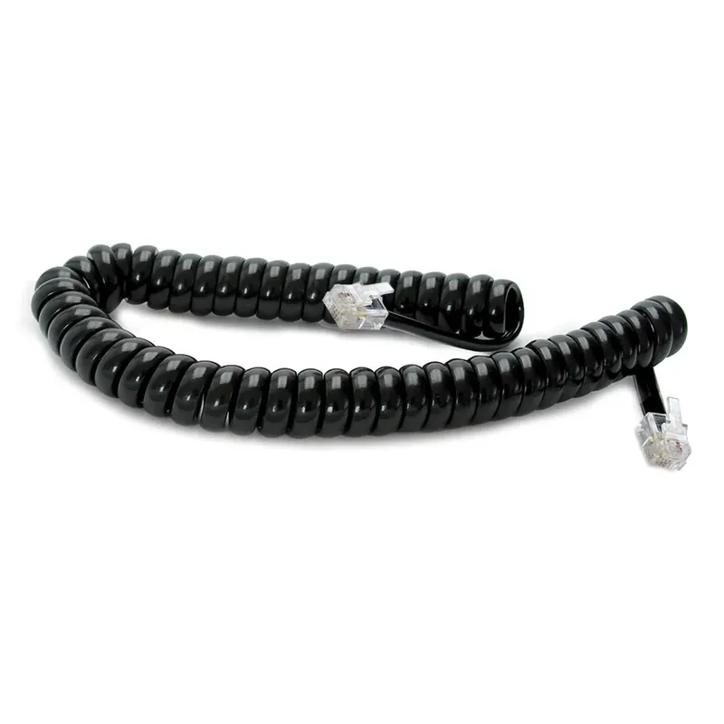 Cavo cornetta telefono RJ10 4p/2C a spirale 2 m nero Nieuw