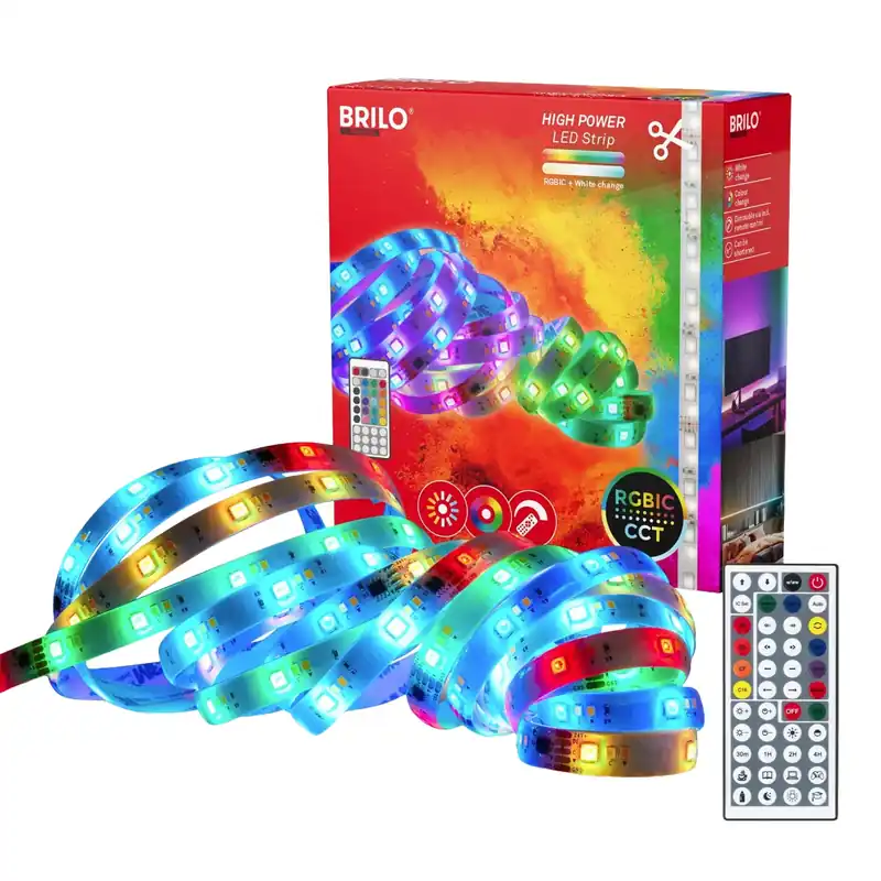 Striscia LED Brilo autoadesivo RGBIC CCT 24 W bianco 5 m Hete Deal
