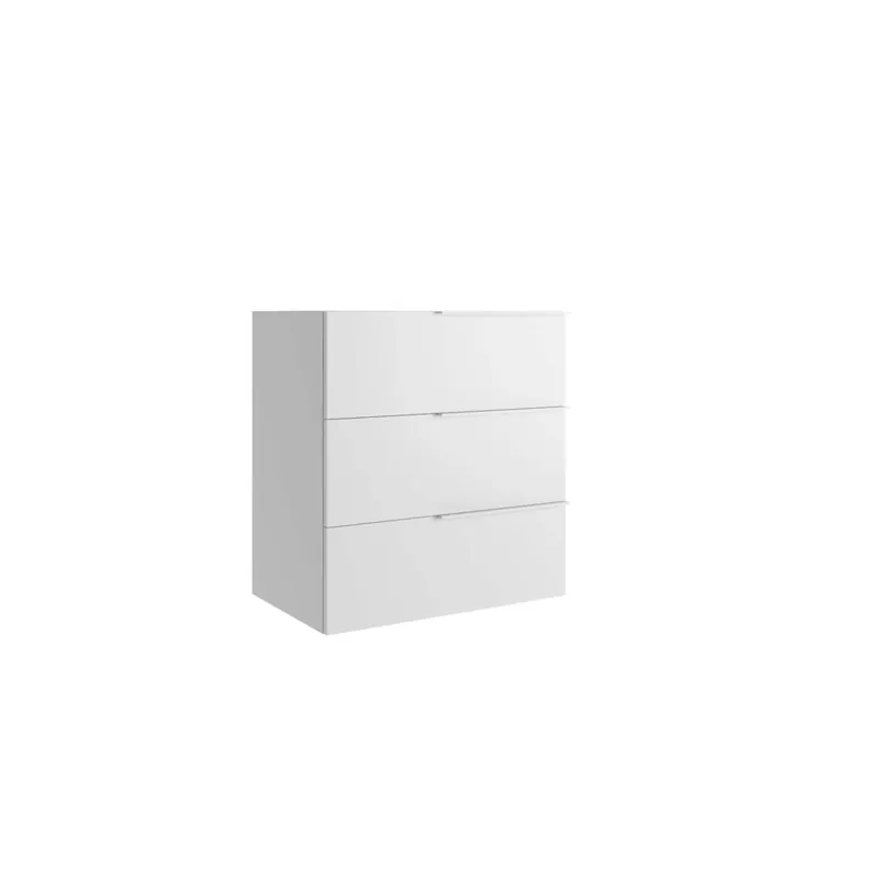 Superprijs Mobile bagno base 3 cassetti a terra Caren h.75 l.70 p.46 cm bianco