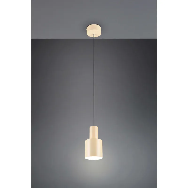 Direct Beschikbaar Lampadario a sospensione LED Agudo Ø12cm beige opaco