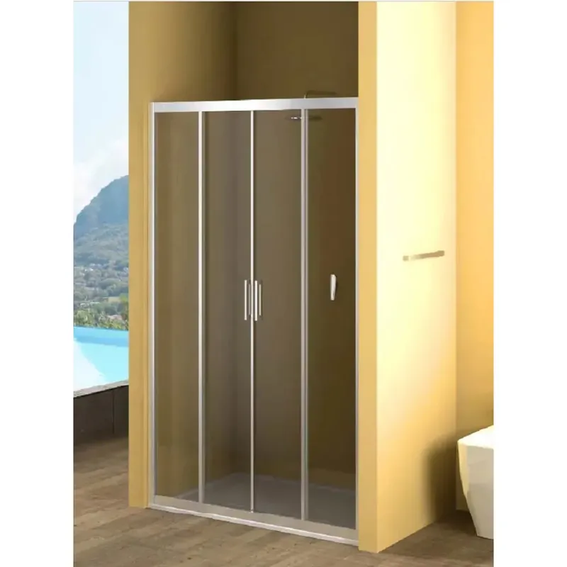 Porta scorrevole doccia 2 ante Bild L126/132xH190 cm nero opaco Premium