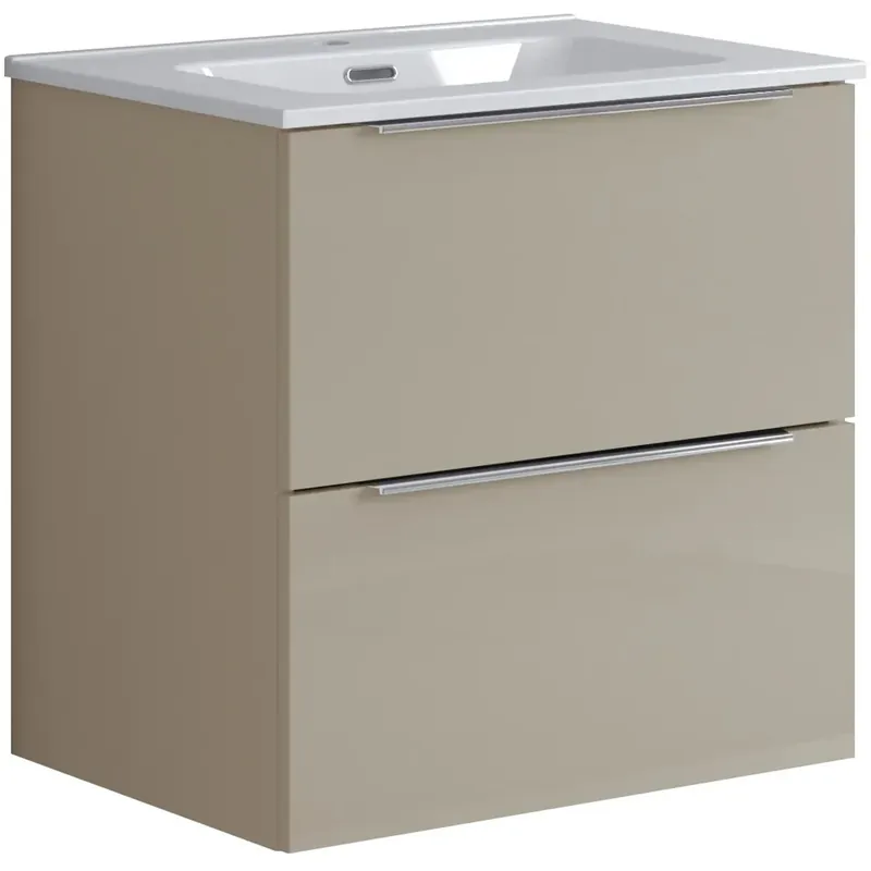 Mobile bagno base portalavabo sospeso Bali 2 cassetti 60x60 cm laccato visone Betaalbaar