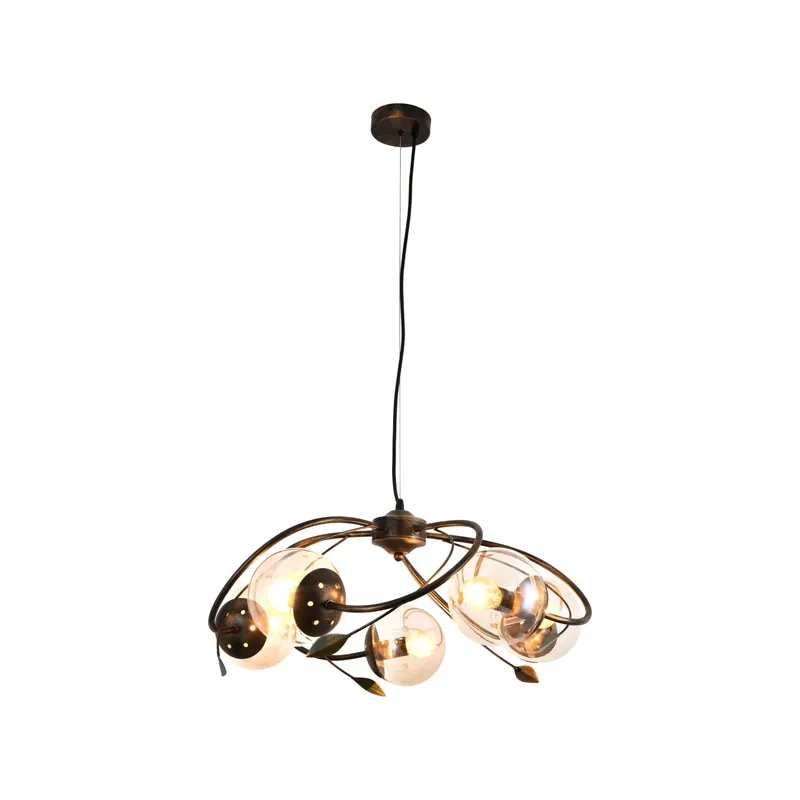 Direct Verzonden Lampadario a sospensione Cecile E14 da 40 W metallo marrone e oro Ø 62x126,5 cm