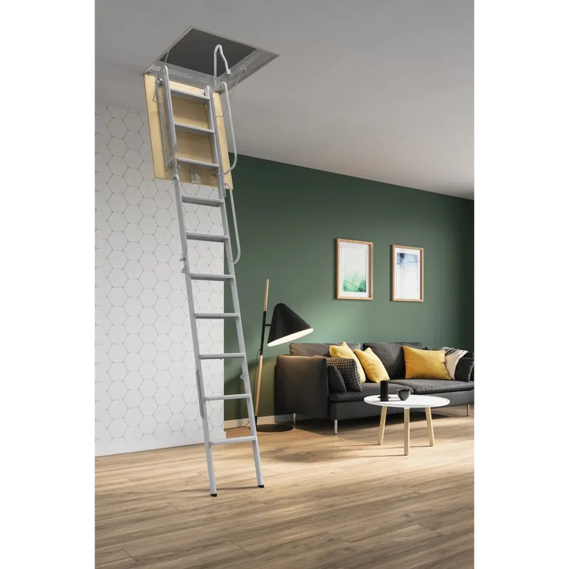 Gratis Retour Scala retrattile in acciaio 80x90 cm per soffitto
