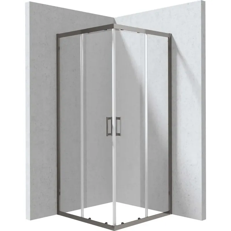 Cabina doccia quadrata Zulueta Idrostile 800x1950 mm titanio Betrouwbaar