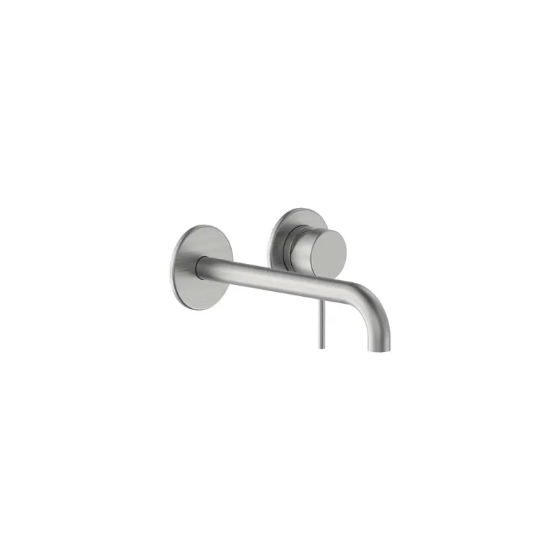 Set esterno lavabo a parete con piastre separate in acciaio inox spazzolato Koopje
