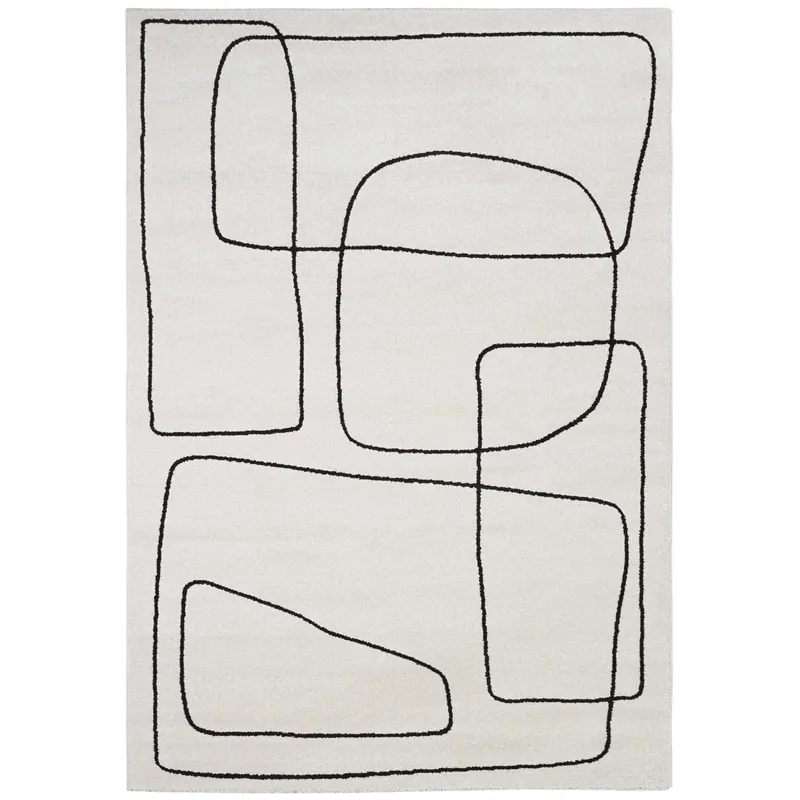 Tijdelijk Beschikbaar Tappeto arredo Atelier Bianco nero 200x290 cm
