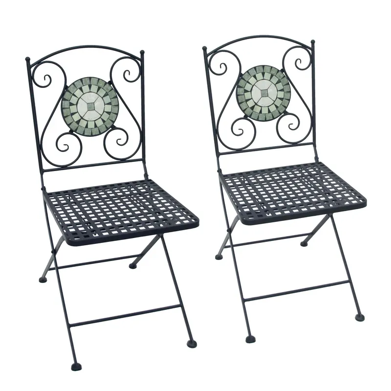 Sedia da giardino pieghevole Emerald Design in metallo mosaico 2 pz Populair