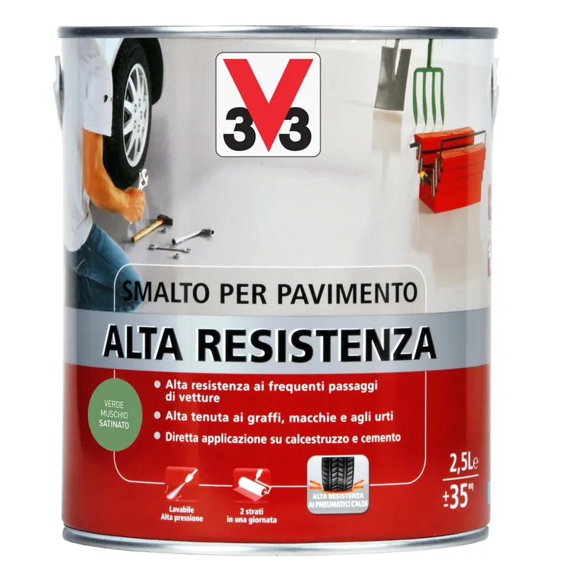 Smalto per Pavimenti Alta Resistenza Verde muschio 2,5 l Populair