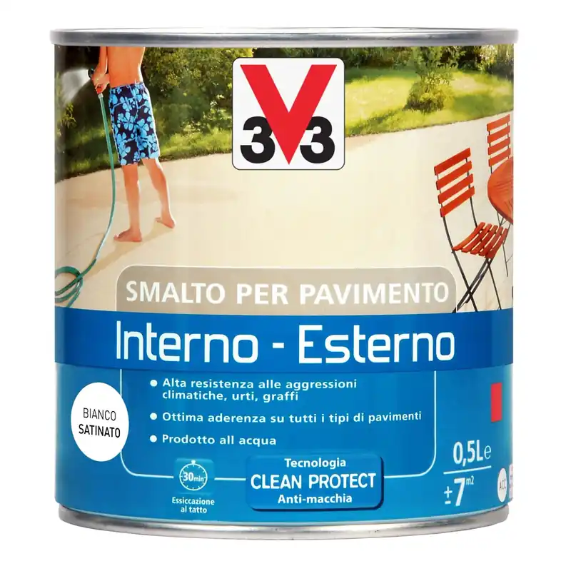 Betaalbaar Smalto per Pavimenti Interno/Esterno all`acqua Bianco 0,5 l