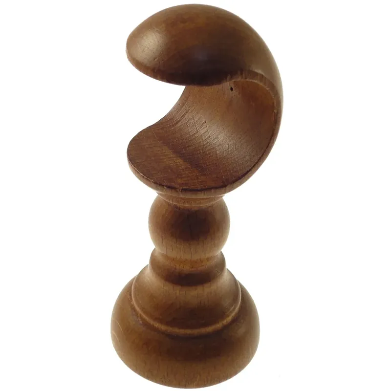 Snelle Levering Supporto bastone tenda in legno aperto Ø 3,5 x 14 cm teak