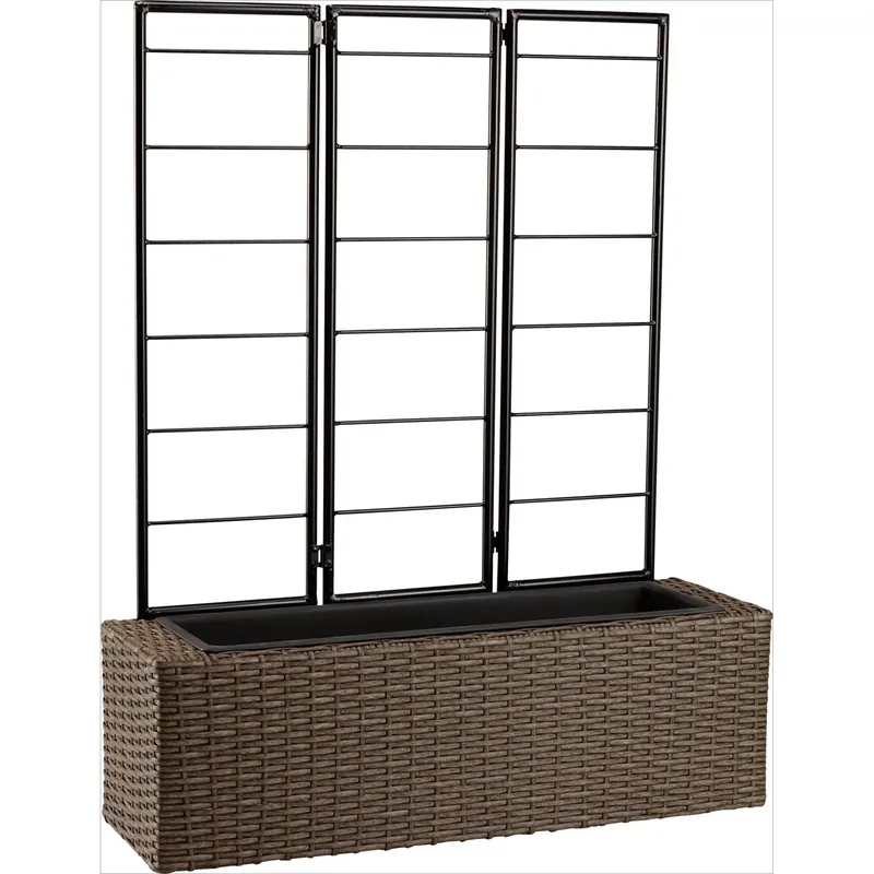 Alleen Vandaag Fioriera da esterno con grigliato in polyrattan antracite 69x21x87 cm