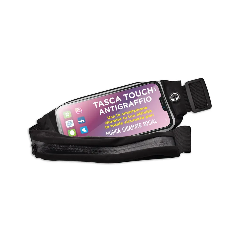 Marsupio sportivo porta cellulare PRO estendibile nero Premium