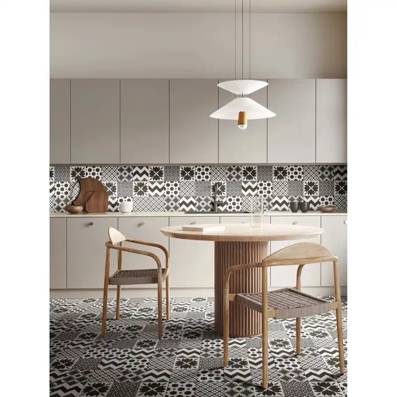 Piastrella gres Glamour Slate Mix cementina 20x20 cm bianco nero 1,52 m² Exclusieve Aanbieding
