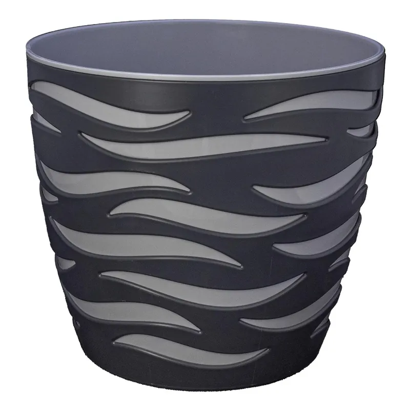Vaso da interno Sahara Duo in plastica ø 23 cm antracite/platino Express Levering
