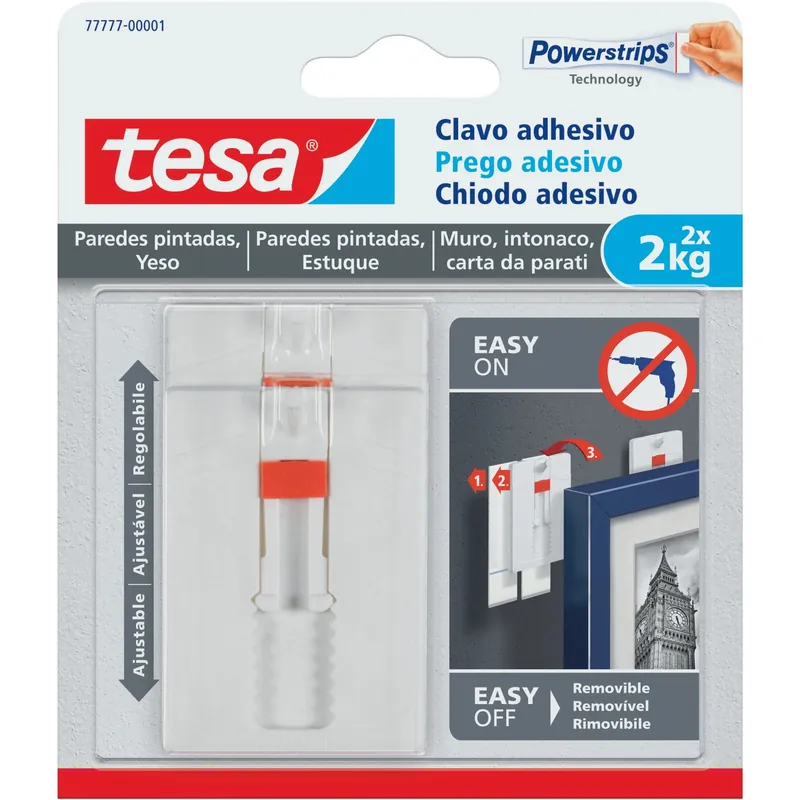 Korting Chiodo adesivo regolabile per carta da parati e intonaco Tesa max 2 kg