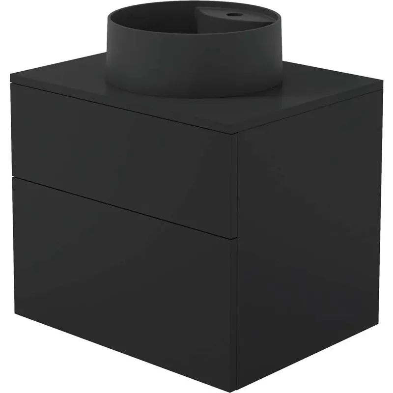 Mobile lavabo con lavabo granito Idrostile 600x520 mm nero Veilige Betaling