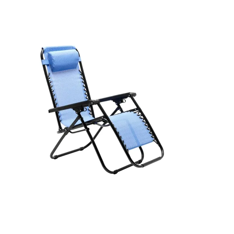 Rechtstreeks Van De Fabrikant Sedia a sdraio reclinabile con braccioli e poggiatesta Spring blu